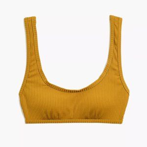 NWT Madewell Second Wave Ribbed Pullover Bikini Top in Antique Gold